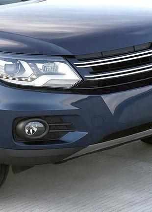 Передня накладка 2007-2010 (нерж) для volkswagen tiguan рр
