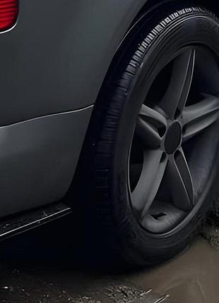 Flap накладка на задній бампер dpt (abs) (2шт) (чорний глянець) для volkswagen caddy 2004-2010 рр