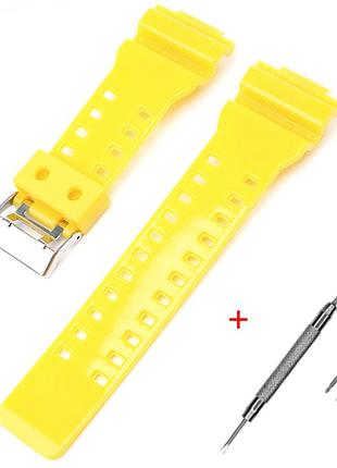 Ремінець для casio g-shock ga-100/110 yellow-glossy si