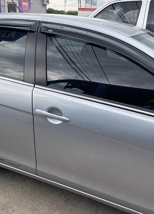 Дефлекторы окон (ветровики) mitsubishi lancer 10 2007+ (hic)
