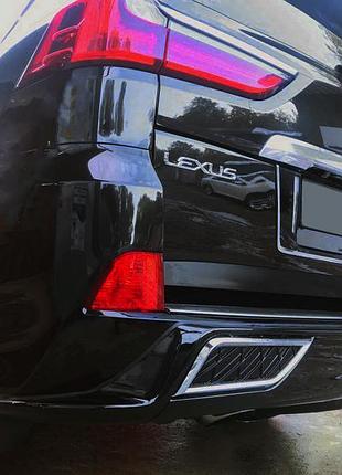 Накладка на торець заднього бампера (2016-2026, 2 шт) для lexus lx570/450d рр