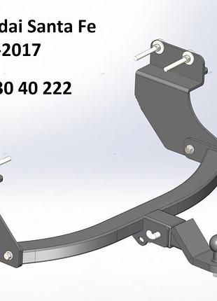 Фаркоп hyundai santa fe 2012-2017 (+ електропакет), гак під квадрат