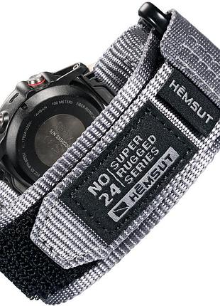 Ремінець для годинника hemsut hs121 super strong nylon garmin grey 20 mm