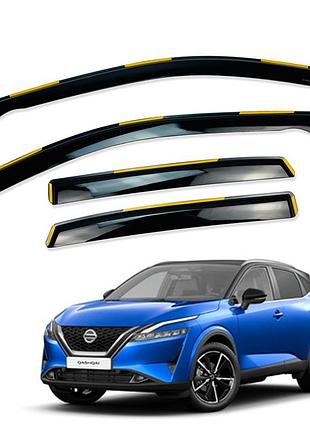 Дефлекторы окон (ветровики) nissan qashqai iii 2021+ вставні (hawk)