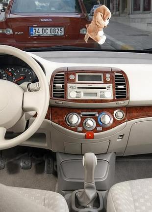 Накладки на панель приборов алюминий для nissan micra k12 2003-2010 гг