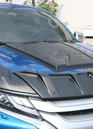 Накладка на капот (abs) для mitsubishi l200 2015-2024 рр