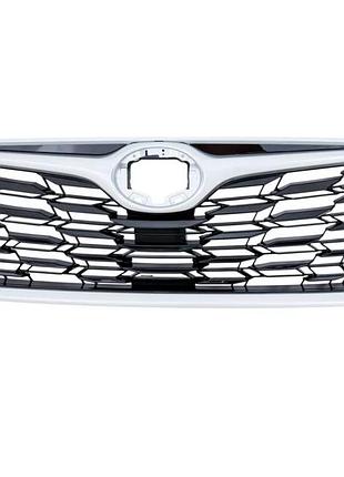 Решетка радиатора toyota highlander 2019-, черный глянец, с хромированным молдингом, без отверстия под камеру, avtm, 187085991