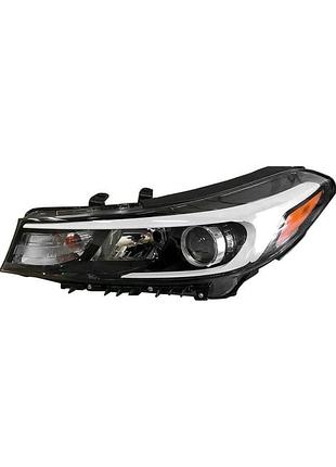 Фара передняя kia cerato 2016-2018/forte 2016-2018, левая, механическая регулировка (-led), желтая вставка, depo, 3231156lacn2