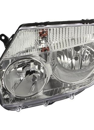 Фара передняя dacia duster/renault duster 2010-2013, левая h7/h1, электрическая/механическая регулировка, хром рамка, depo,