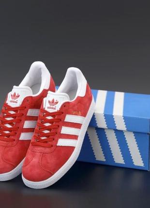 Чоловічі кросівки adidas gazelle white/red