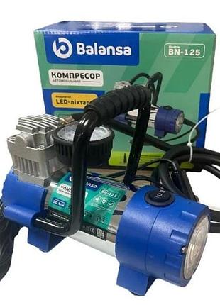 Компресор balansa 10атм/35л/12а/1м шланг/прикур/насадки/сумка/ліхтар