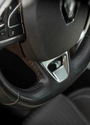 Накладка на кермо (нерж) для renault megane iv 2016-2025 рр