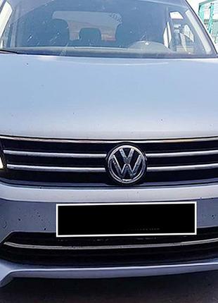 Передня lip накладка dpt (під фарбування) для volkswagen caddy 2015-2020 рр