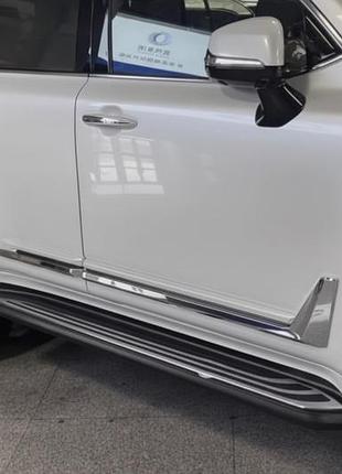 Молдинги на двери f-sport белые-2026хром (4 шт, abs) для lexus lx 500d/600 2022- гг