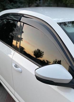 Ветровики liftback (4 шт., sunplex sport) для skoda octavia iii a7 2013-2019 гг