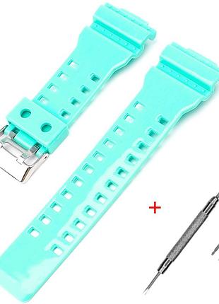 Ремінець для casio g-shock ga-100/110 light green-glossy si