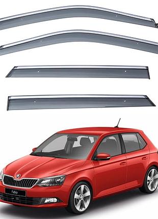 Дефлекторы окон (ветровики) skoda fabia 2014-2021 3 (tan)