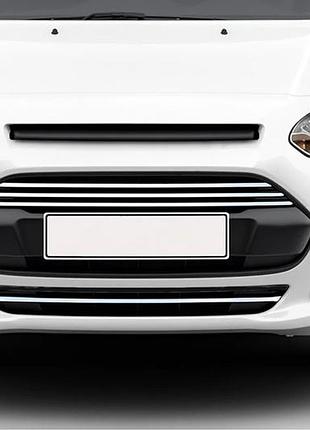 Накладки на передний бампер и решетку радиатора (4 шт, нержавейка) для ford connect 2014-2021 гг