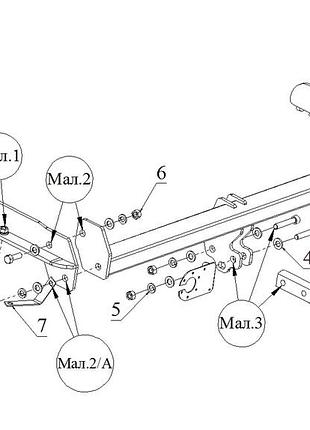 Фаркоп subaru forester 1999-2008. + електропакет, гак зйомний