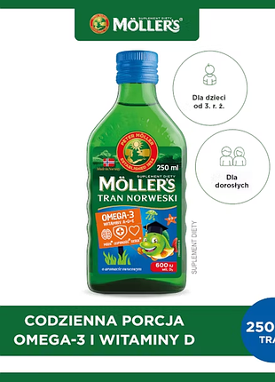 Mollers tran norweski (меллерс) риб'ячий жир зі смаком фруктів 250 мл