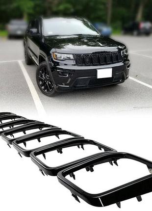 Решетка радиатора jeep grand cherokee 2016-2021, хромированные окуляры, комплект 7 шт, avtm, 183815992