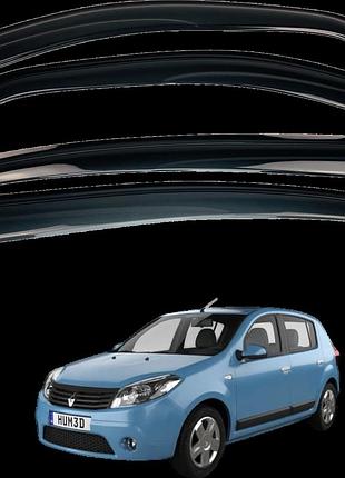 Дефлекторы окон (ветровики) renault sandero 2011 (defl)