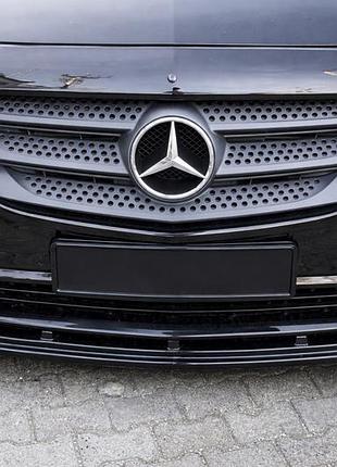 Передний лип-спойлер eurocap (черный) для mercedes vito/v-class w447 2014- гг