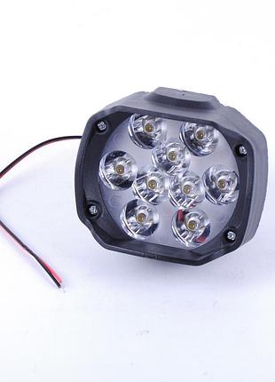 Фара-led овал-міні 12w (1w*12) 12v 78*63*70mm дальнє/spot (1шт) (пластик) jp016 9 led
