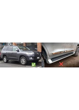 Передні бризковики (2 шт, під пороги без підсвітки) для toyota land cruiser 200 2007-2021 рр