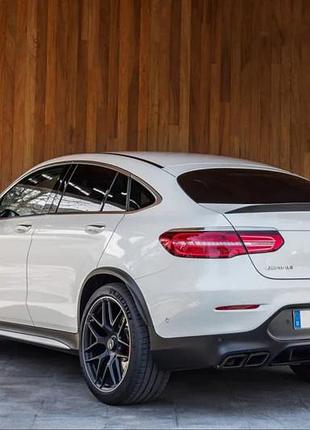 Задний диффузор с насадками black (дизайн amg63) для mercedes glc coupe c253 2016-2023 гг