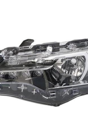 Фара передняя toyota corolla e18 2016-2019, eur, левая, электрическая регулировка, с корректором, без ламп (hb3/h11/wy2), depo,