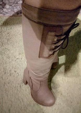 Сапоги сапоги кожа шерсть.