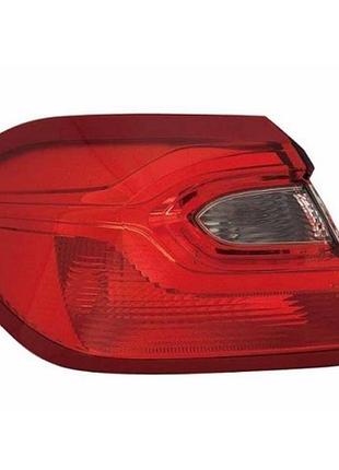 Фонарь задний ford fiesta 2017-2023, eur, левый, без ламп (p21/5w/py21w), наружный, depo, 431-19aql-ue