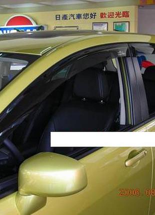 Дефлекторы окон (ветровики) nissan tiida 2006-2011 sedan (hic)