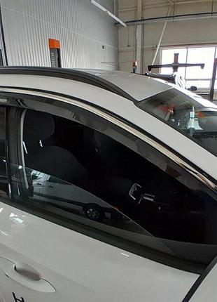 Ветровики с хромированным молдингом niken luxury (4 шт) для hyundai tucson nx4 2021- гг