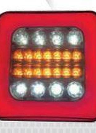 Задній ліхтар квадратний 12/24v (140*140*35мм) "kir" 22led неоновий з проводом (1шт/уп)