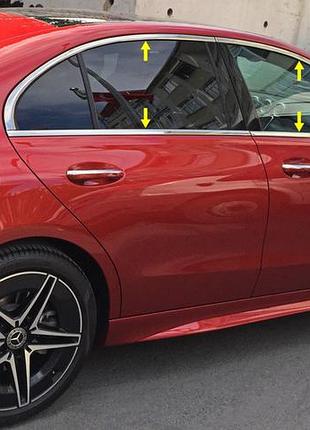 Полный комплект хромированных окантовок окон нержавейка для mercedes c-class w206 2022- гг