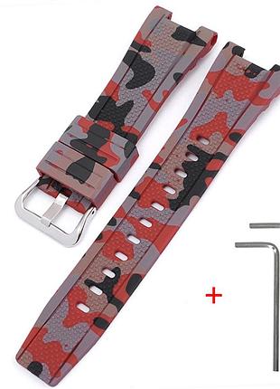Ремінець для casio g-shock gst-w300 camo red si