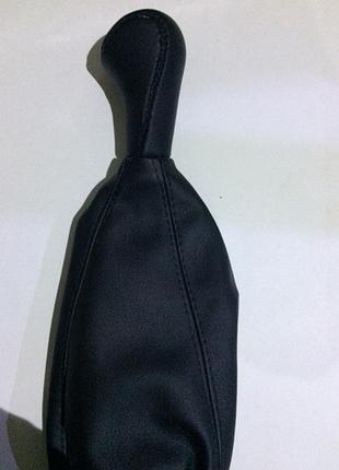 Ручка кпп+ пильник 09 bk шкір.зам чорна (коротка) avtoban
