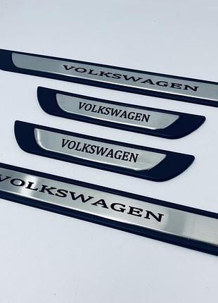 Накладки на пороги volkswagen 4шт (y-1 хром-пласт) (tan24)