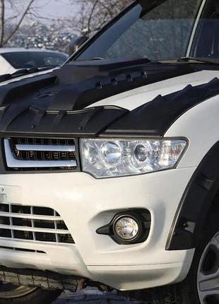 Накладка на капот v1 (abs) для mitsubishi l200 2006-2015 гг