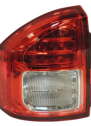 Фонарь задний jeep compass 2011-2016, левый, без ламп (led/7440/wy21w), светлый, depo, 333-1964l-as