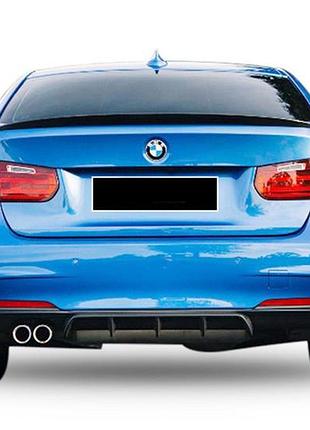Задній дифузор dpt v-5 (для m-performance, чорний глянець) для bmw 3 серія f30/f31 2012-2019 рр