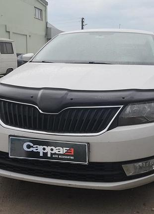 Дефлектор капота (eurocap) для skoda rapid 2012-2019 рр