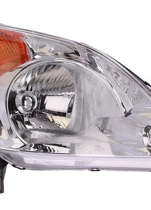 Фара передняя honda cr-v 2 2001-2004, правая h4, с желтым указателем поворота, электрическая регулировка, depo, 217-1138r-ldemy