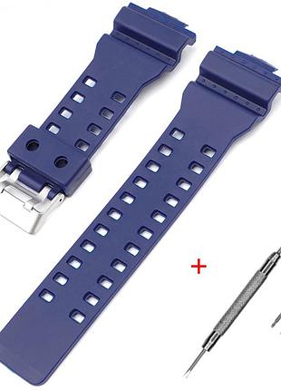 Ремінець для casio g-shock ga-100/110 dark blue si