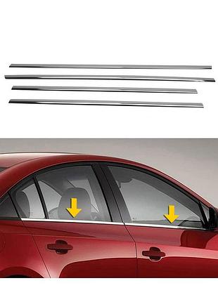 Окантовка окон нержавейка (4 шт) седан для mazda 3 2009-2013 гг