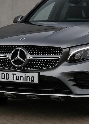 Передняя решетка diamond silver (2015-2019) с местом под камеру для mercedes glc coupe c253