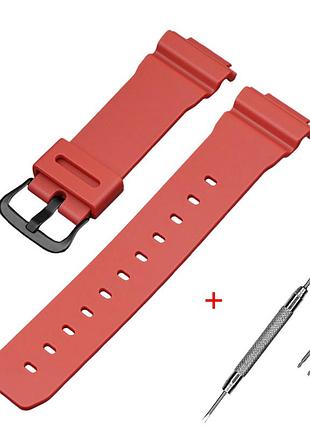Ремінець для casio g-shock dw-5600/6900/g-5600/gw-m5610 red black