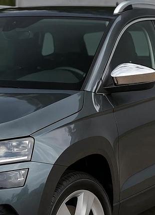Накладки на зеркала (2 шт, нержавейка) carmos для skoda karoq 2018- гг